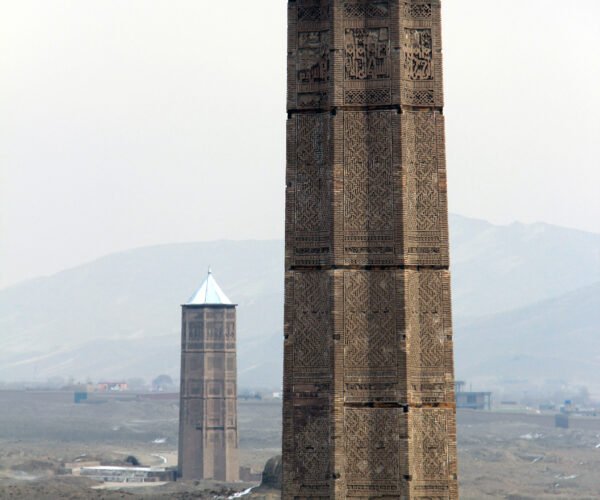 The historic minarets of Ghazni, Afghanistan